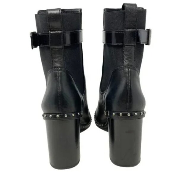 Rag & Bone Romi Black Lamb Leather Studded Ankle Strap Boots - Size 6.5 - Picture 8 of 11